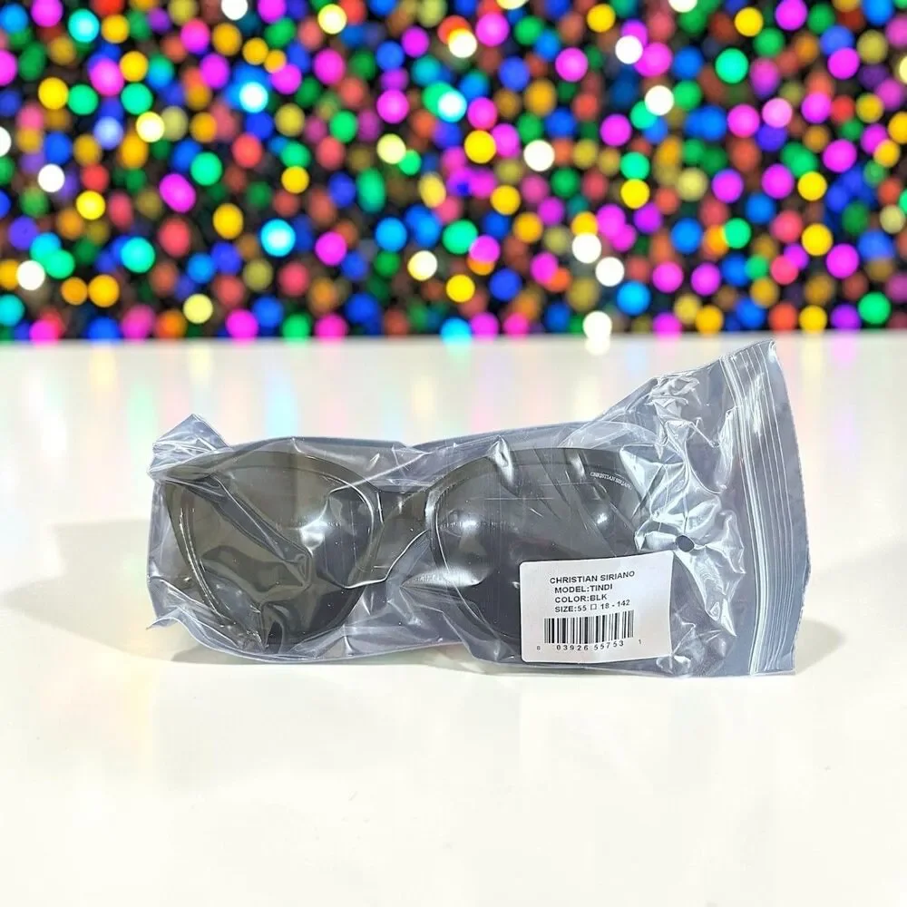 Christian Siriano Tindi Sunglasses in Black Brand New in Case MSRP $139